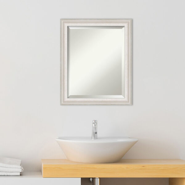 Trio White and Silver 20W X 24H-Inch Bathroom Vanity Wall Mirror, image 3