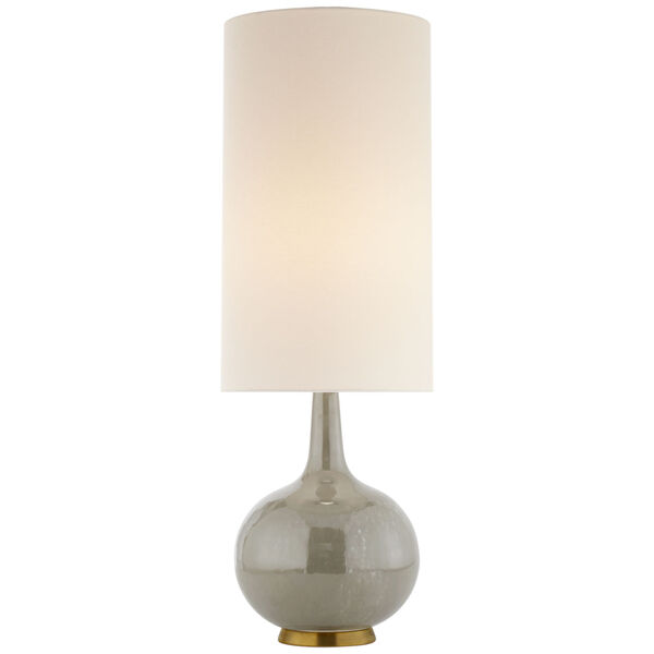 Hunlen Table Lamp in Shellish Gray with Linen Shade by AERIN, image 1
