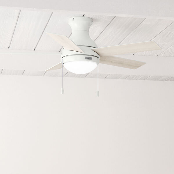 Aren Fresh White 44-Inch Low Profile Ceiling Fan with LED Light Kit and Pull Chain, image 6