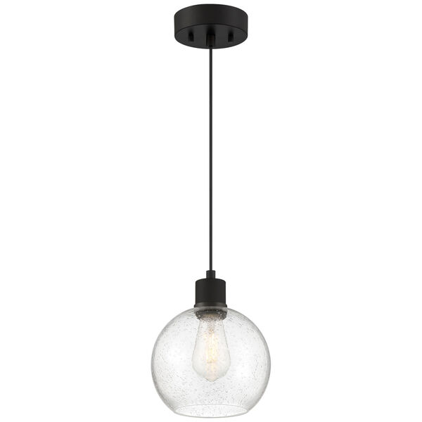 Port Nine Black Globe Outdoor One-Light LED Pendant with Clear Glass, image 1