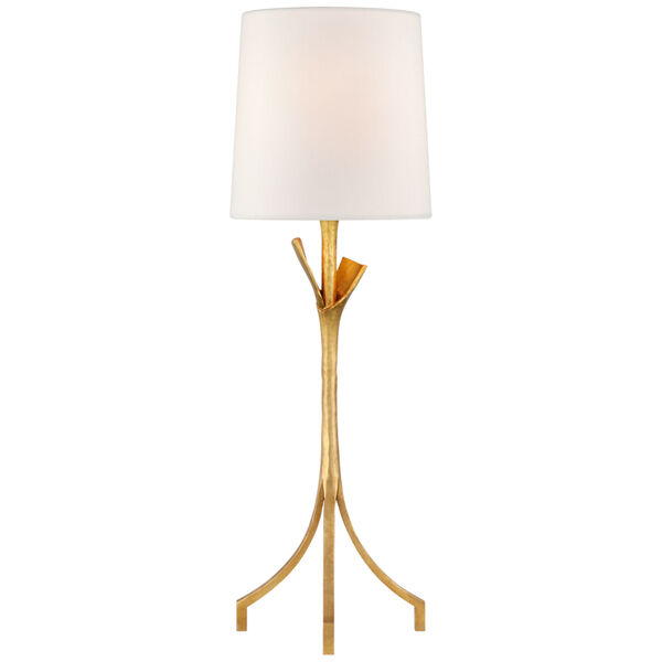Fliana Table Lamp in Gild with Linen Shade by AERIN, image 1