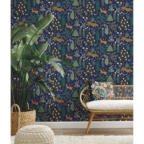 Menagerie Blue Peel and Stick Wallpaper, image 1