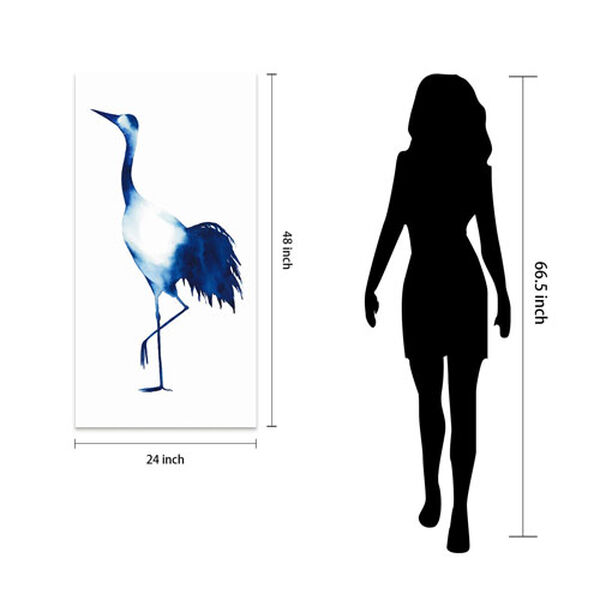 Ink Drop Crane 2 Frameless Free Floating Tempered Glass Panel Graphic Wall Art, image 5