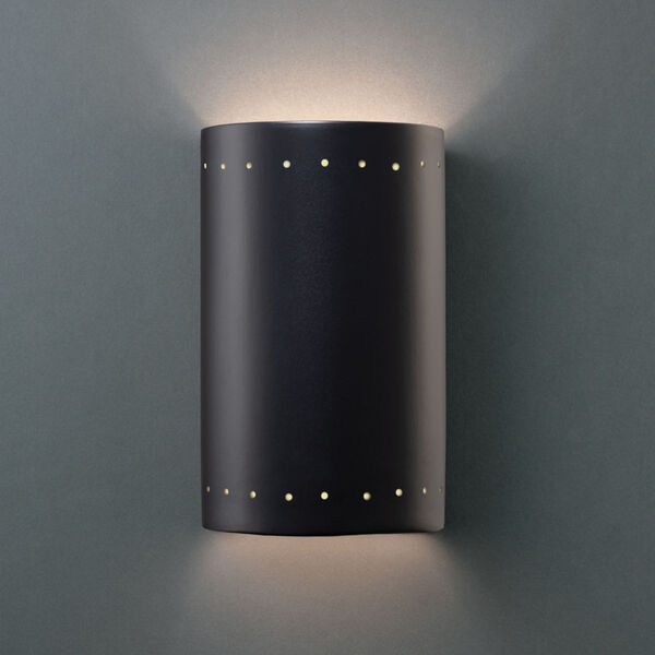Ambiance Carbon Matte Black Six-Inch Closed Top and Bottom GU24 LED Cylinder Outdoor Wall Sconce, image 2