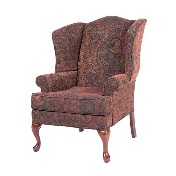 Paisley Cranberry Wing Back Chair, image 1