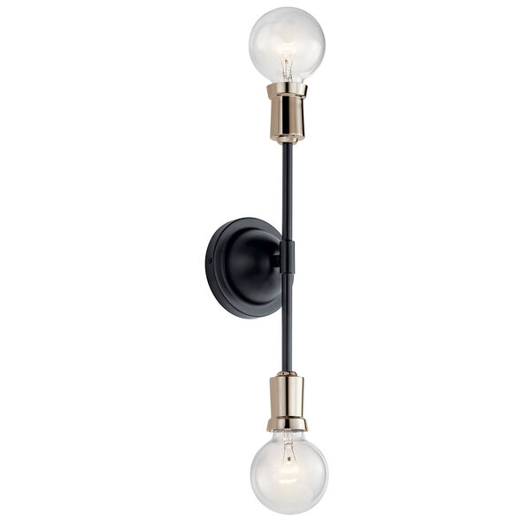 Armstrong Black Two-Light Wall Sconce, image 1