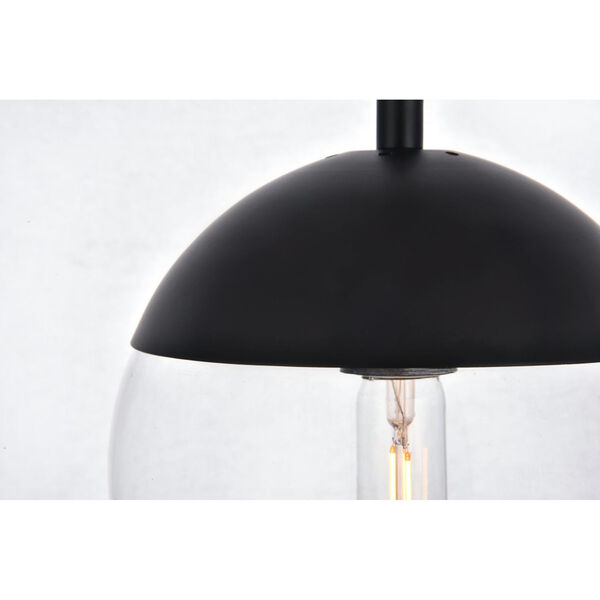 Eclipse Black and Clear Eight-Inch One-Light Plug-In Pendant, image 4