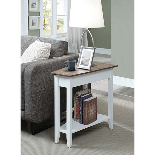American Heritage Brown Wedge End Table with White Frame, image 1