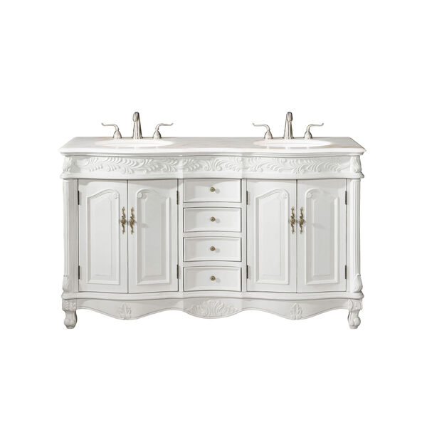 Windsor White 60-Inch Vanity Sink Set, image 1