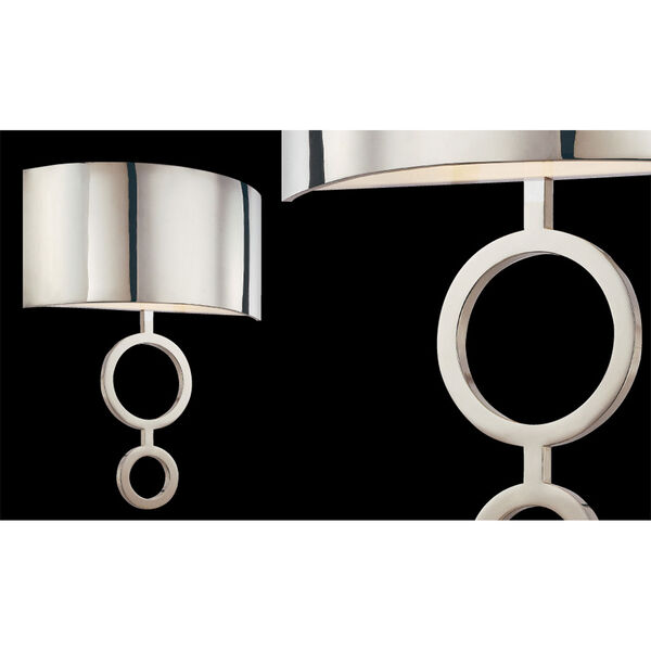 Dianelli 16-Inch Polished Nickel Fluorescent Sconce, image 2