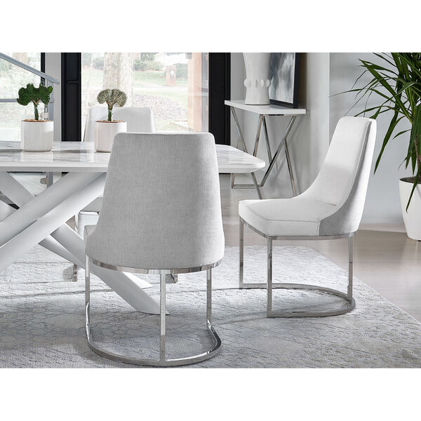 Colt White and Stainless Steel Dining Chair, Set of 2, image 2