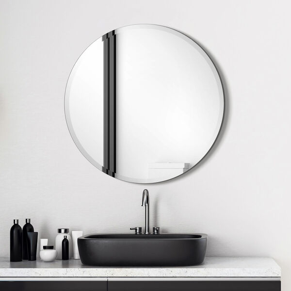 Frameless Clear 30 x 30-Inch Round Wall Mirror, image 4