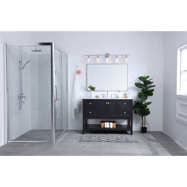 Gene Chrome Five-Light Bath Vanity with Clear Glass, image 2