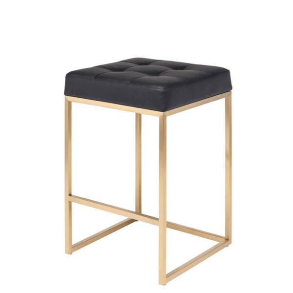 Chi Matte Black and Gold Counter Stool, image 1