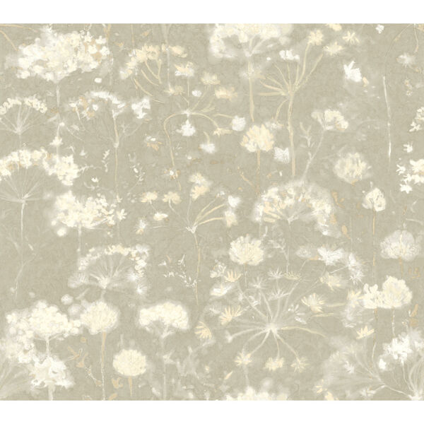 Candice Olson Botanical Dreams Light Gray Botanical Fantasy Wallpaper, image 2