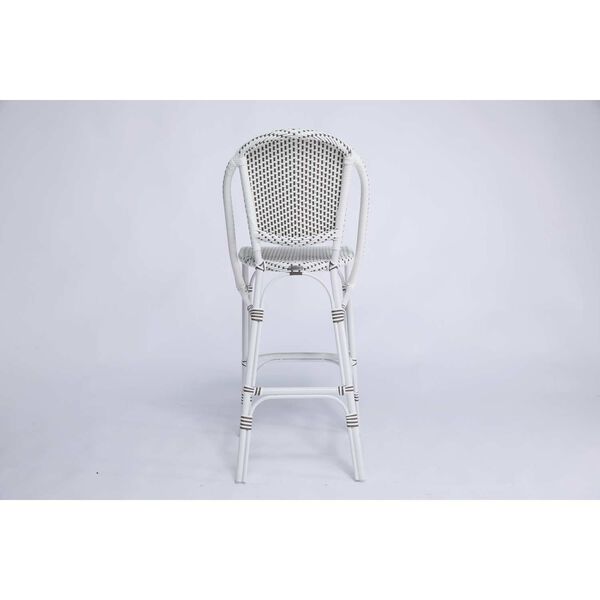 Sofie White and White with Cappuccino Dots Outdoor Bar Stool, image 11