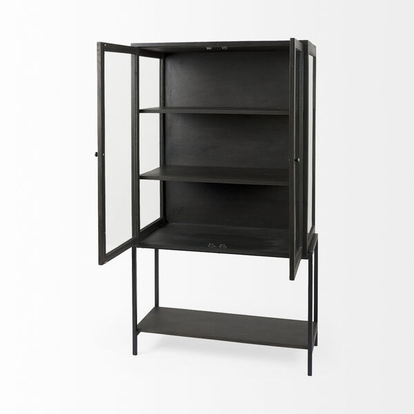 Arelius Dark Brown and Black Display Cabinet, image 5