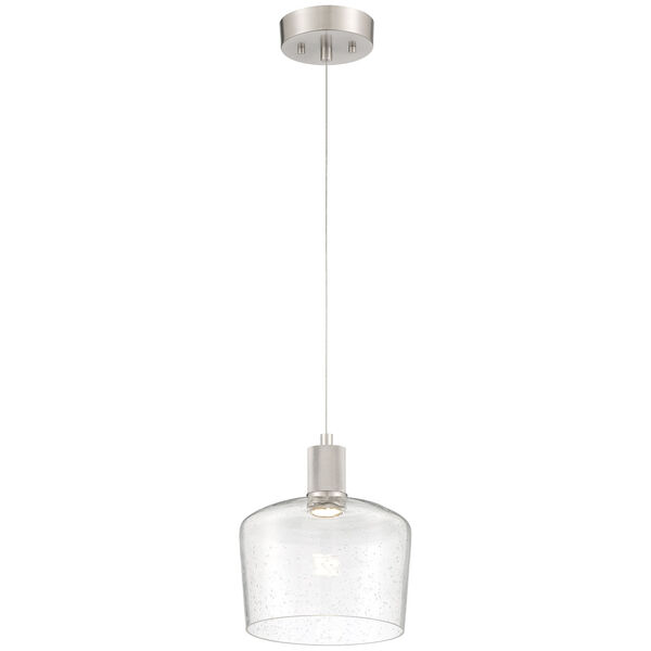 Port Nine Silver Outdoor Intergrated LED Pendant with Clear Glass, image 1
