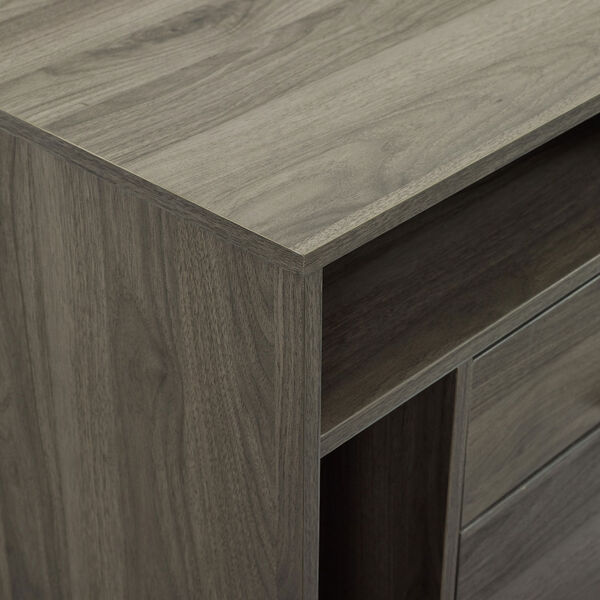 25-Inch Slate Grey Modern Storage Side Table, image 5