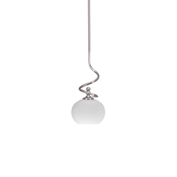 Capri Brushed Nickel One-Light Mini Pendant with Seven-Inch White Muslin Glass, image 1