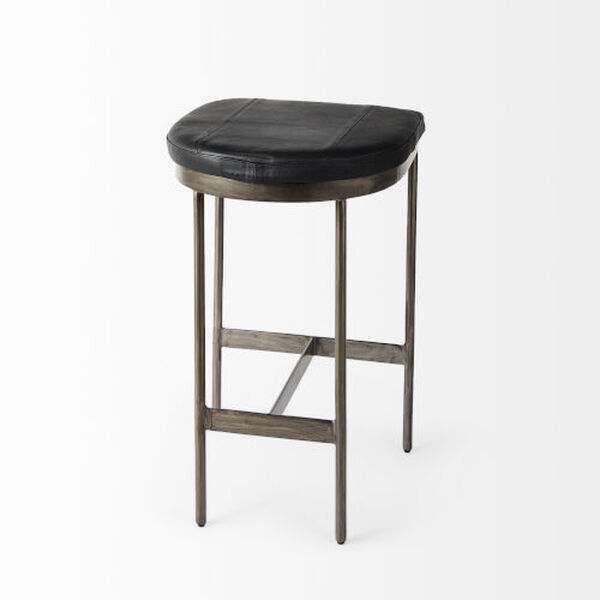 Milie Black and Nickel Counter Stool, image 5