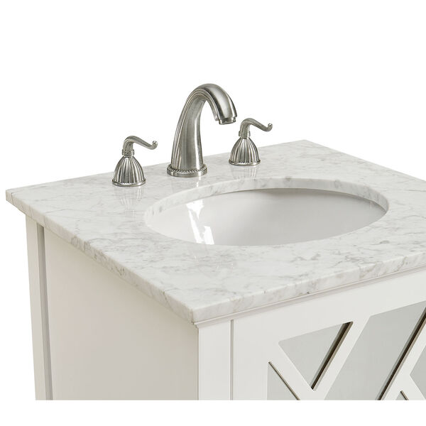 Luxe Frosted White Vanity Washstand, image 6