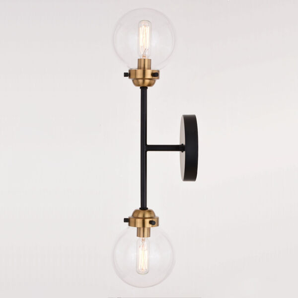Orbit Muted Brass and Oil Rubbed Bronze Two-Light 20-Inch Wall Sconce, image 3