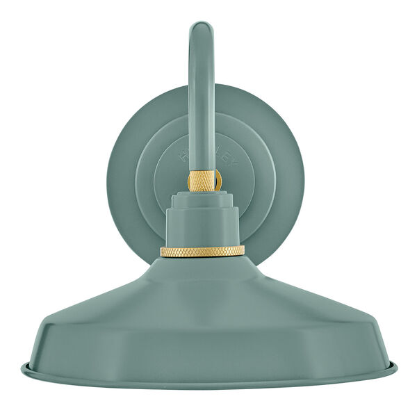 Foundry Classic Sage Green and Brass One-Light Small Gooseneck Barn Light, image 4