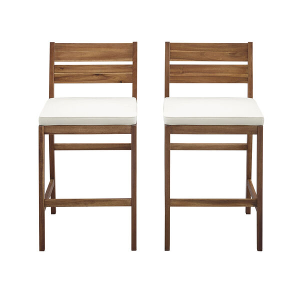 Brown and White Counter Stool, Set of 2, image 2
