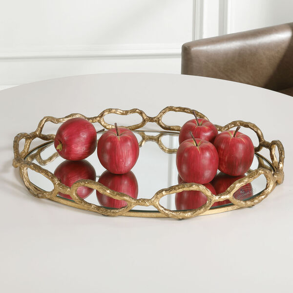 Cable Gold Leaf Chain Tray, image 3