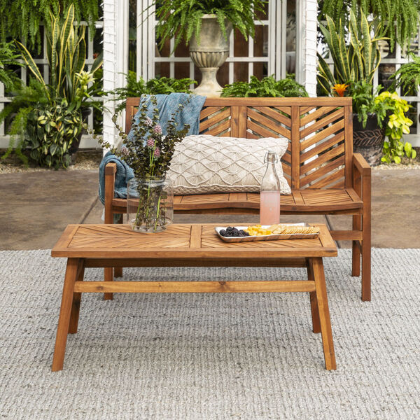 Brown  25-Inch Two-Piece Chevron Outdoor Chat Set, image 2