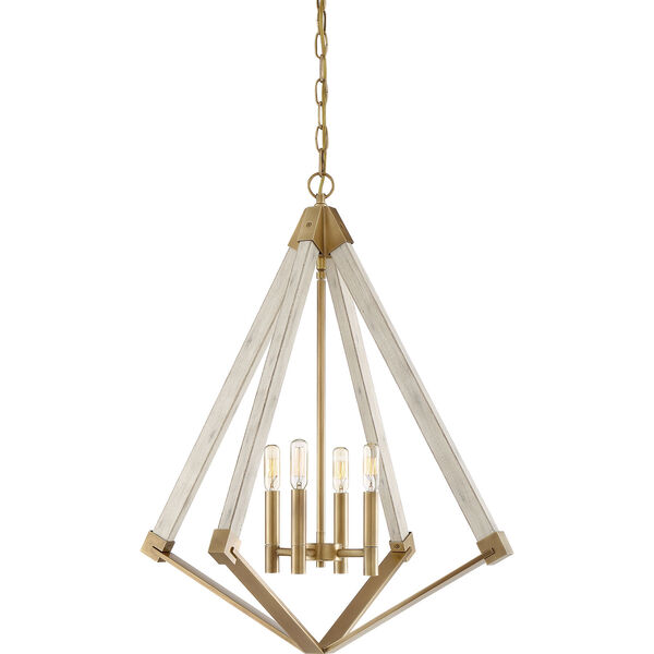 Cooper Weathered Brass Four-Light Pendant, image 1