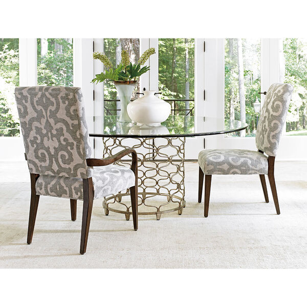 Laurel Canyon Silver Bollinger Round Dining Table With 60 In. Glass Top, image 2
