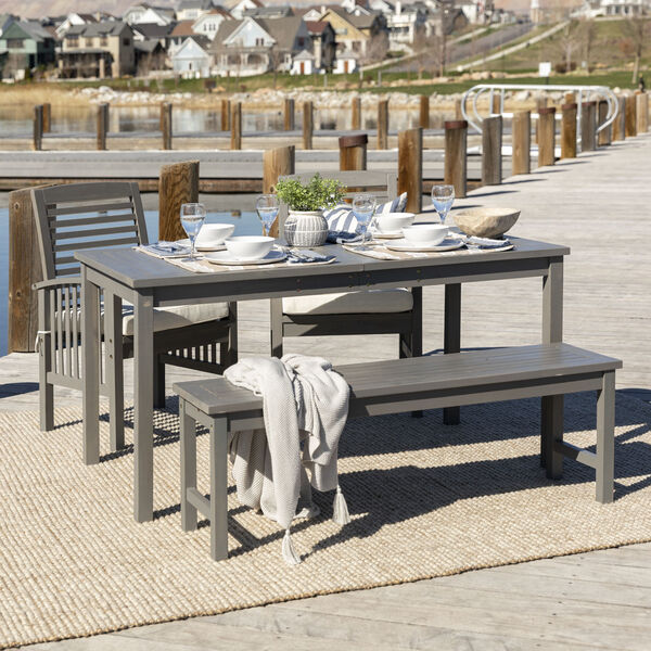 Gray Wash 32-Inch Four-Piece Simple Outdoor Dining Set, image 1