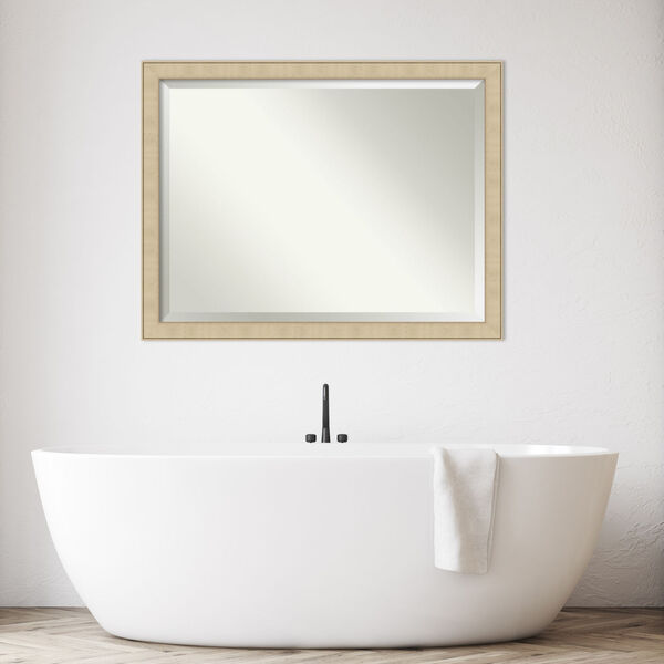 Honey and Silver 44W X 34H-Inch Bathroom Vanity Wall Mirror, image 3