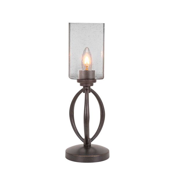Marquise Dark Granite One-Light Table Lamp with Clear Cylinder Bubble Glass, image 1