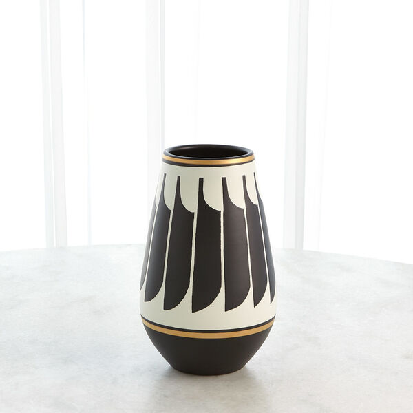 Black and White Small Quill Vase, image 1
