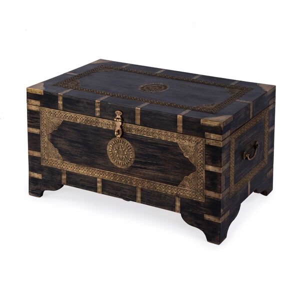 Nador Brass Inlay Storage Trunk Coffee Table, image 2