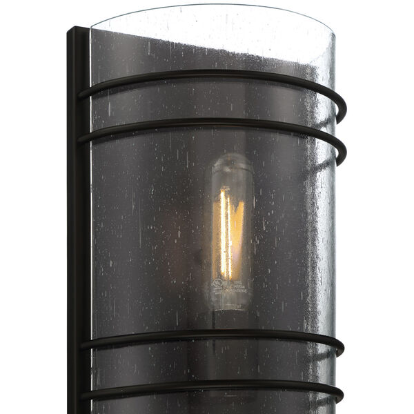 Artemis Matte Black Two-Light Wall Sconce with Seeded Glass, image 5