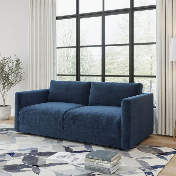 Signature Navy Blue 76-Inch Sofa with Back Cushions, image 2