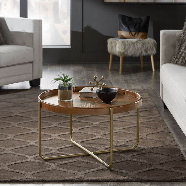 Adam Gold and Wood Coffee Table, image 5