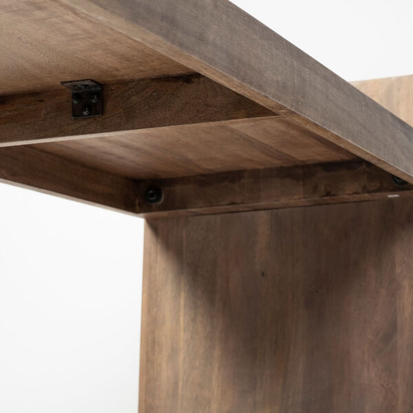 Elaine III Medium Brown Solid Wood Angled Leg Console Table, image 6