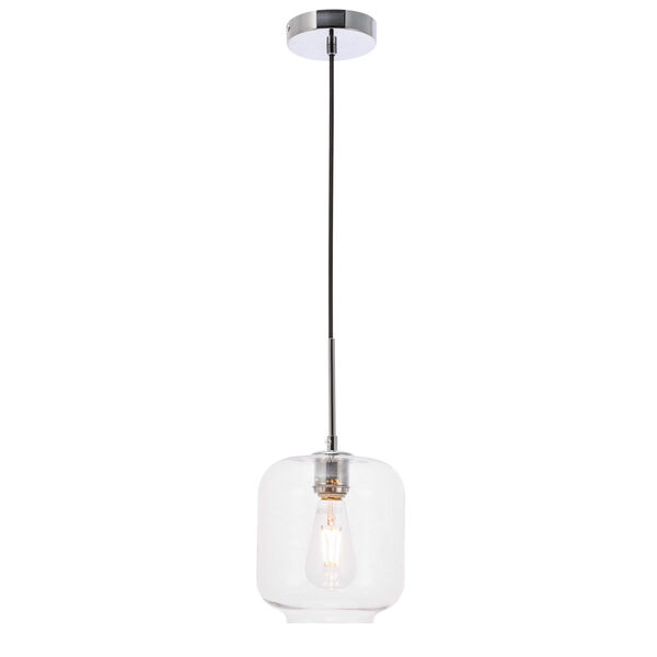 Collier Chrome Seven-Inch One-Light Mini Pendant with Clear Glass, image 1