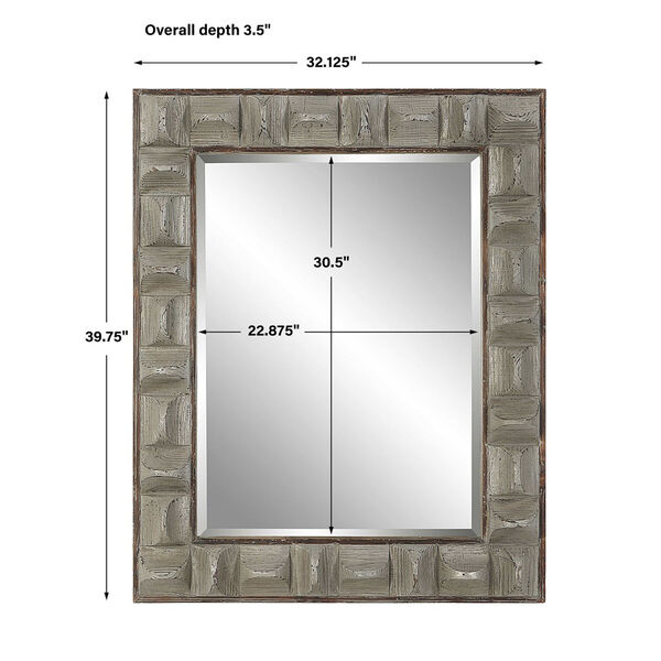 Pickford Aged Gray and Silver Wall Mirror, image 5
