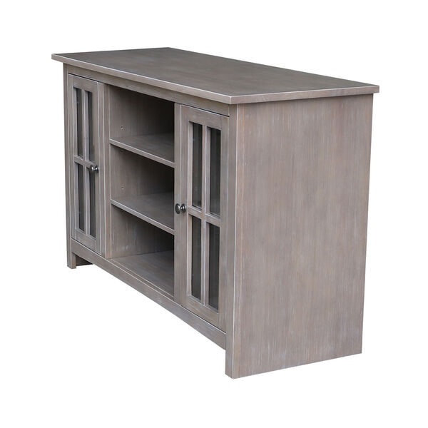 Washed Gray Taupe TV Stand with Two Doors, image 3