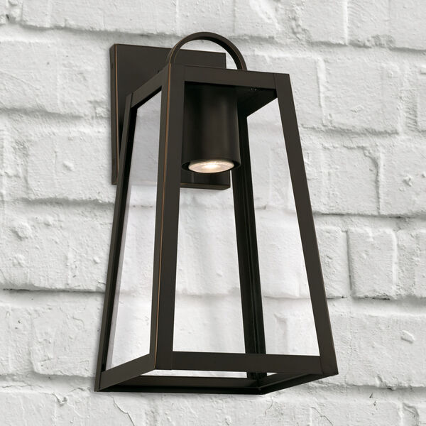 Leighton Oiled Bronze Eight-Inch One-Light Minimal Light Pollution Outdoor Wall Lantern with Clear Glass, image 3
