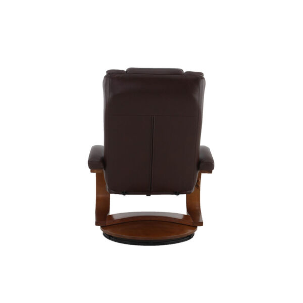 Selby Walnut Whisky Air Leather Manual Recliner with Ottoman, image 5