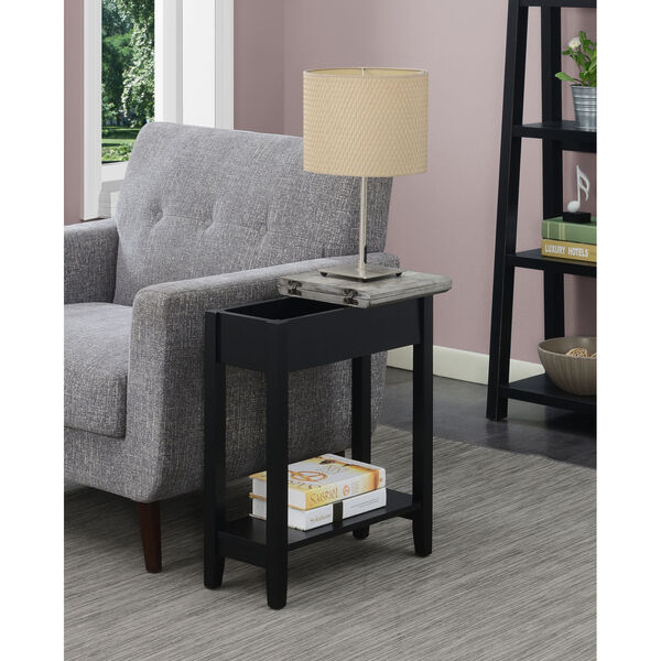 American Heritage Faux Birch and Black Flip Top End Table, image 6