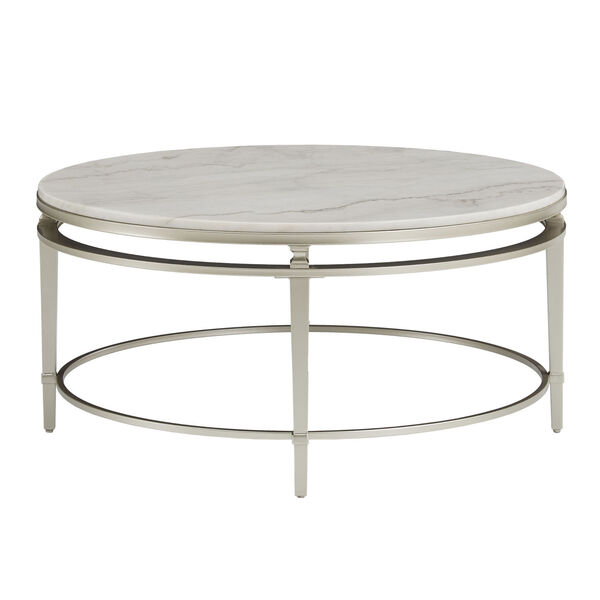 Lynn Champagne Silver Marble Top Coffee Table, image 3