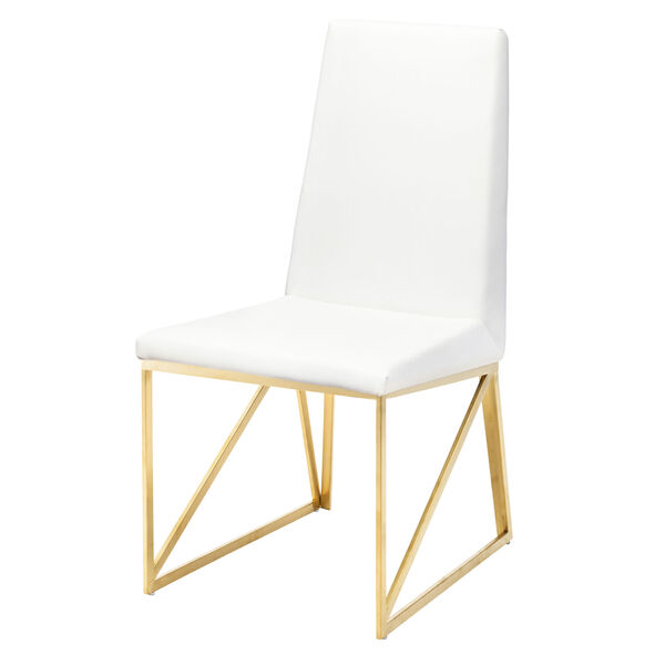 Caprice White and Gold Dining Chair, image 5